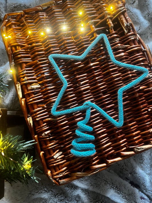 Star Knitted Wire Christmas Tree Topper