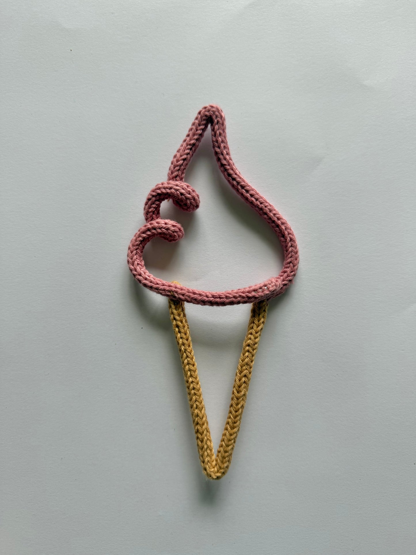 READY TO SHIP Handmade Ice Cream Custom Knitted Wire Art - Summer Theme Kid’s & Nursery Decor