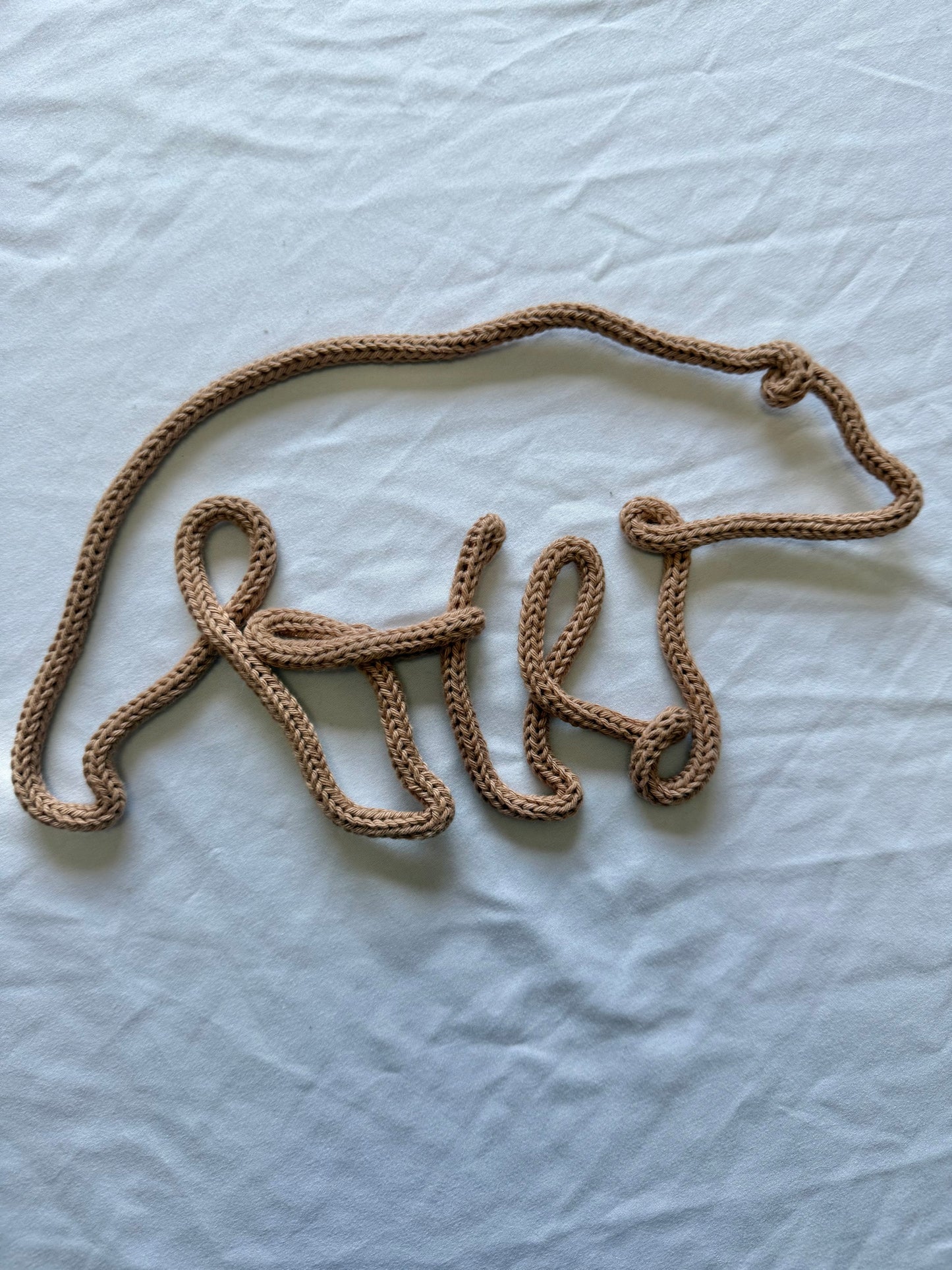 READY TO SHIP Handmade Knitted Wire Bear Wall Art - Safari and Woodland Nursery Decor