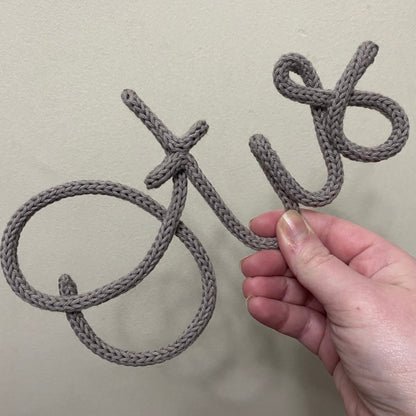 Personalised Knitted Wire Name Sign – Custom Wire Words for Nursery or Home Decor