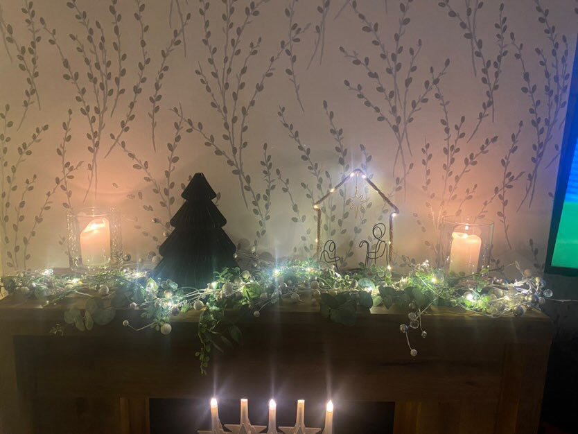 Starry Knit Nativity - Handmade Christmas Decor with Fairy Lights