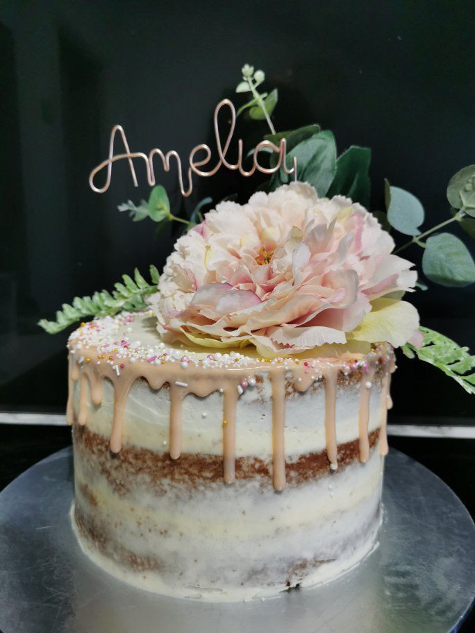 Personalised Wire Name Cake Topper - Handmade Wedding, Birthday and Celebration Decor