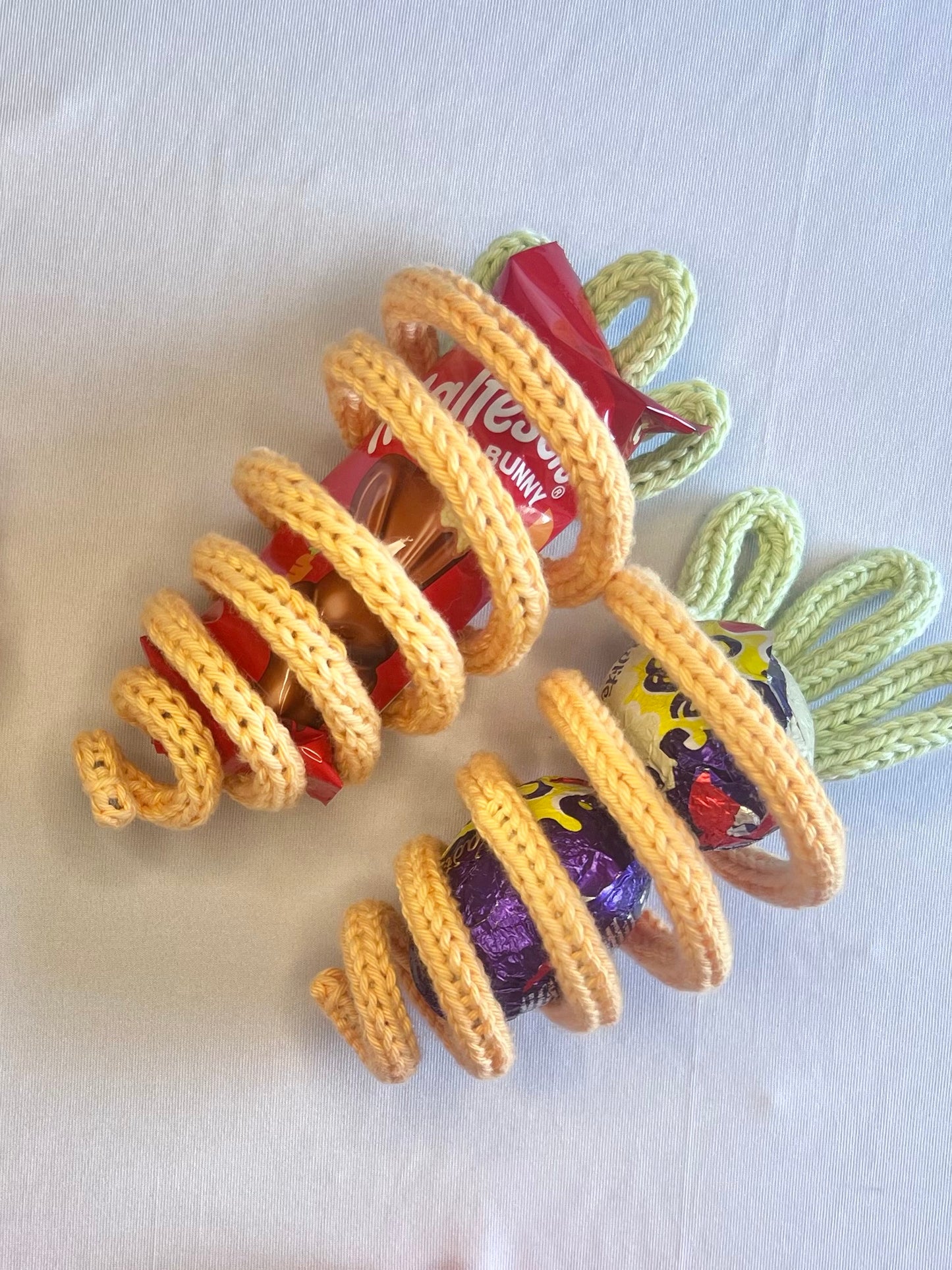 Handmade Knitted Wire Carrot – Easter Decoration & Creme Egg Holder