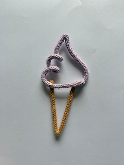 READY TO SHIP Handmade Ice Cream Custom Knitted Wire Art - Summer Theme Kid’s & Nursery Decor