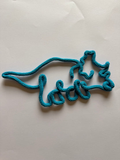 READY TO SHIP Handmade Dinosaur/Knitted Wire Wall Art - Dinosaur Theme Kid’s Decor