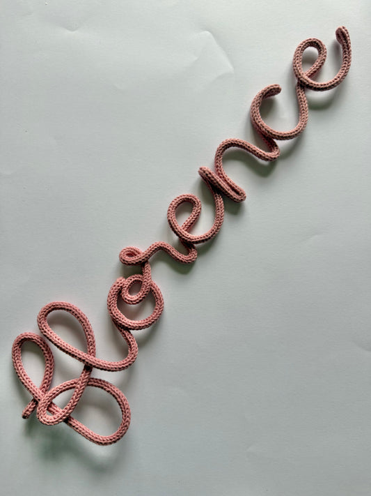 Ready to Ship FLORENCE Knitted Wire Name Kids Room/ Nursery Wall Decor