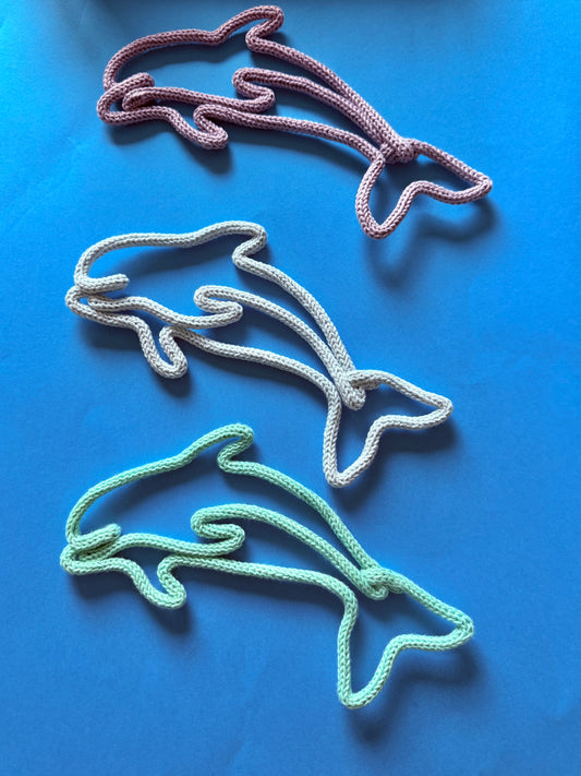 Knitted Wire Dolphins | Coastal Nursery Wall Art | Handmade Ocean Decor