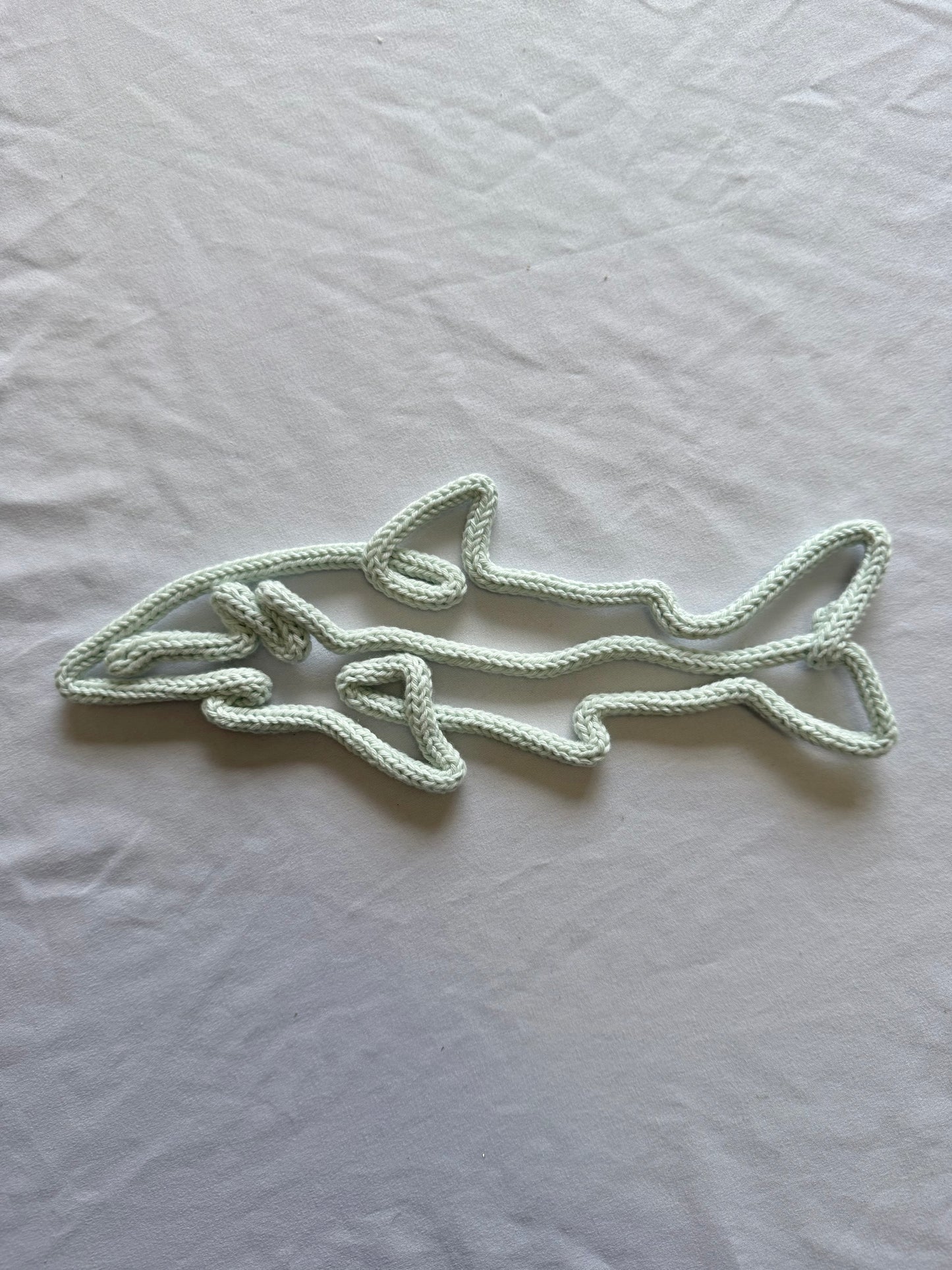 READY TO SHIP Knitted Wire Shark | Ocean Nursery Wall Decor | Handmade Sea Animal Art