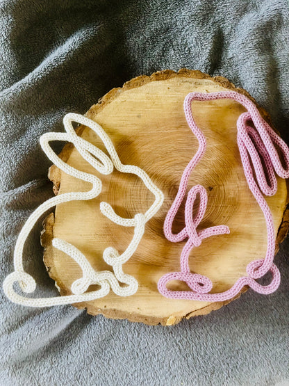Handmade Bunny Knitted Wire Wall Art - Decor for Easter or Woodland Themed Nursery