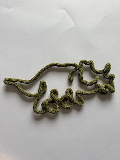 READY TO SHIP Handmade Dinosaur/Knitted Wire Wall Art - Dinosaur Theme Kid’s Decor