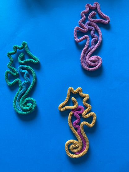 Knitted Wire seahorse | Beach Kids Room Decor | Under the Sea Wall Art