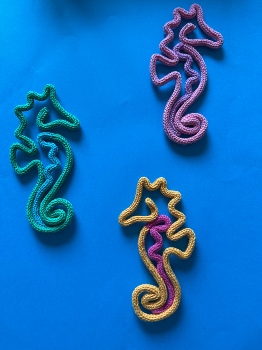 Knitted Wire seahorse | Beach Kids Room Decor | Under the Sea Wall Art
