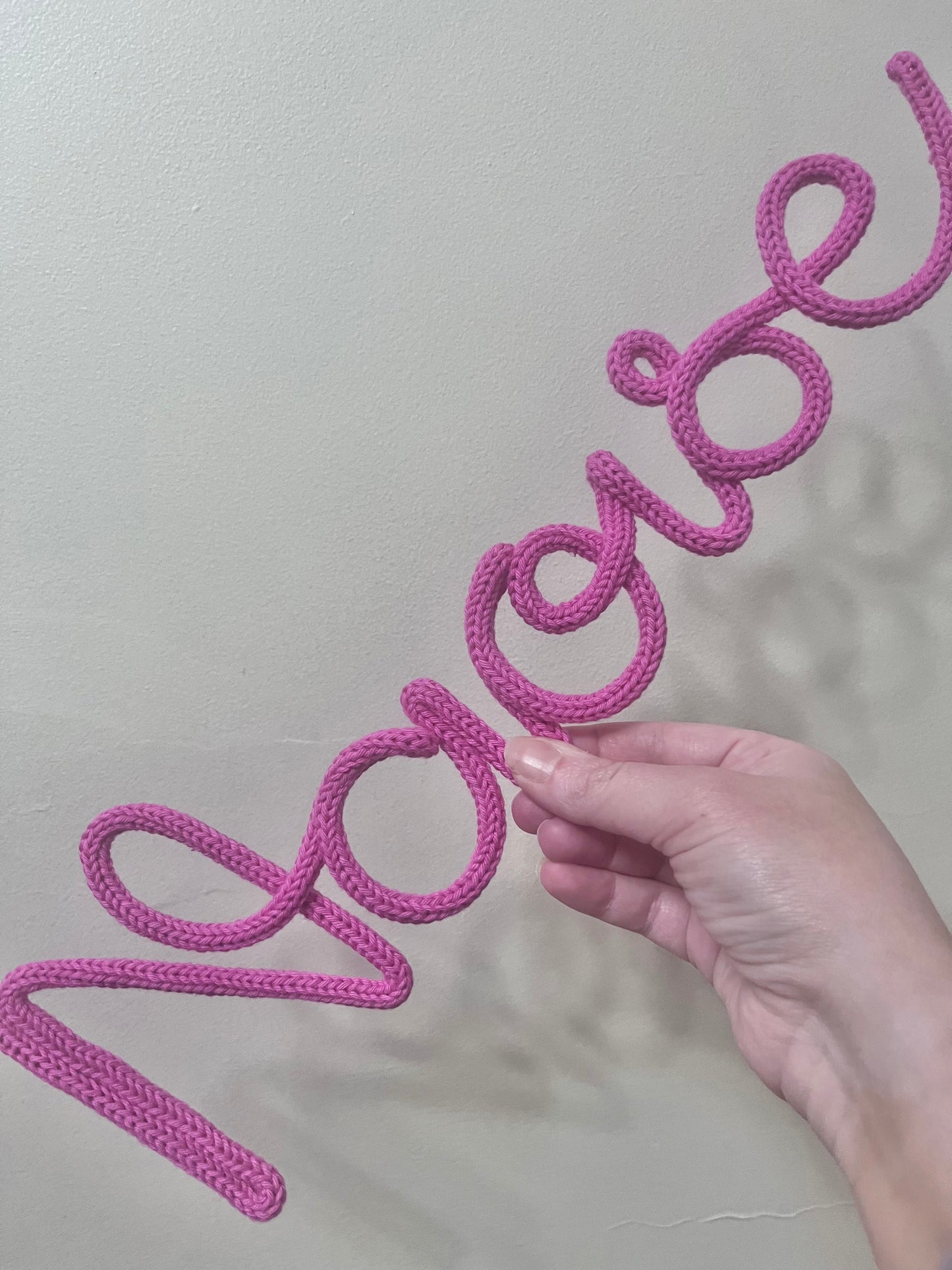 Personalised Knitted Wire Name Sign – Custom Wire Words for Nursery or Home Decor