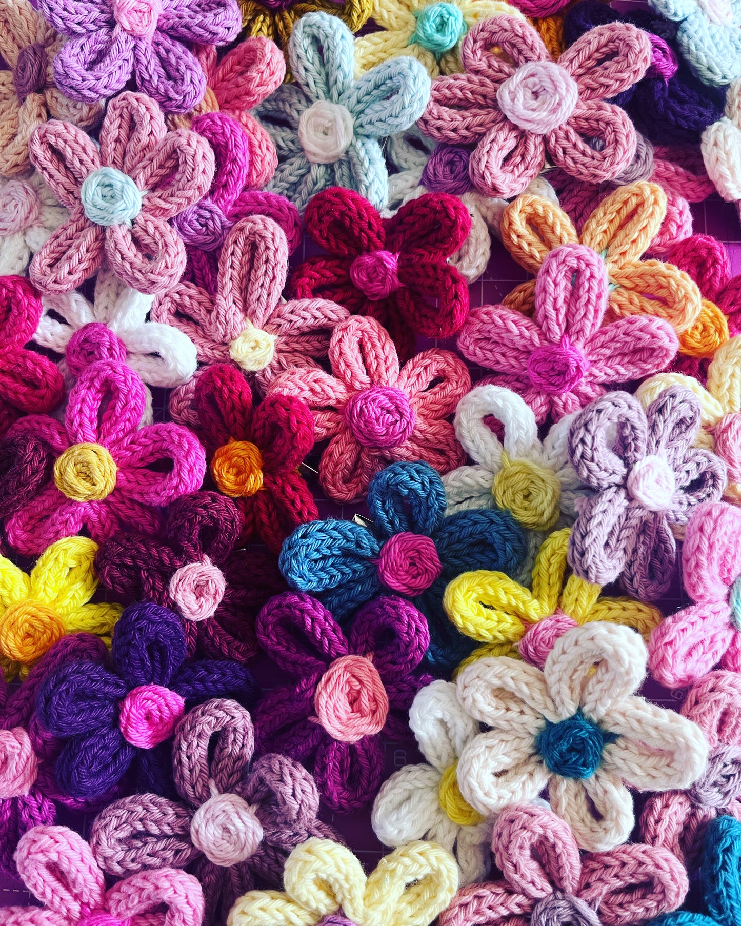 Handmade Knitted “Mix & Match’ Hair Accessories: set of 1 hairband & 3 hairclips