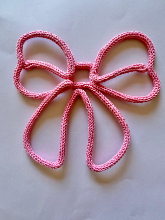 Rounded Loop Bow - Handmade Knitted Wire Decor