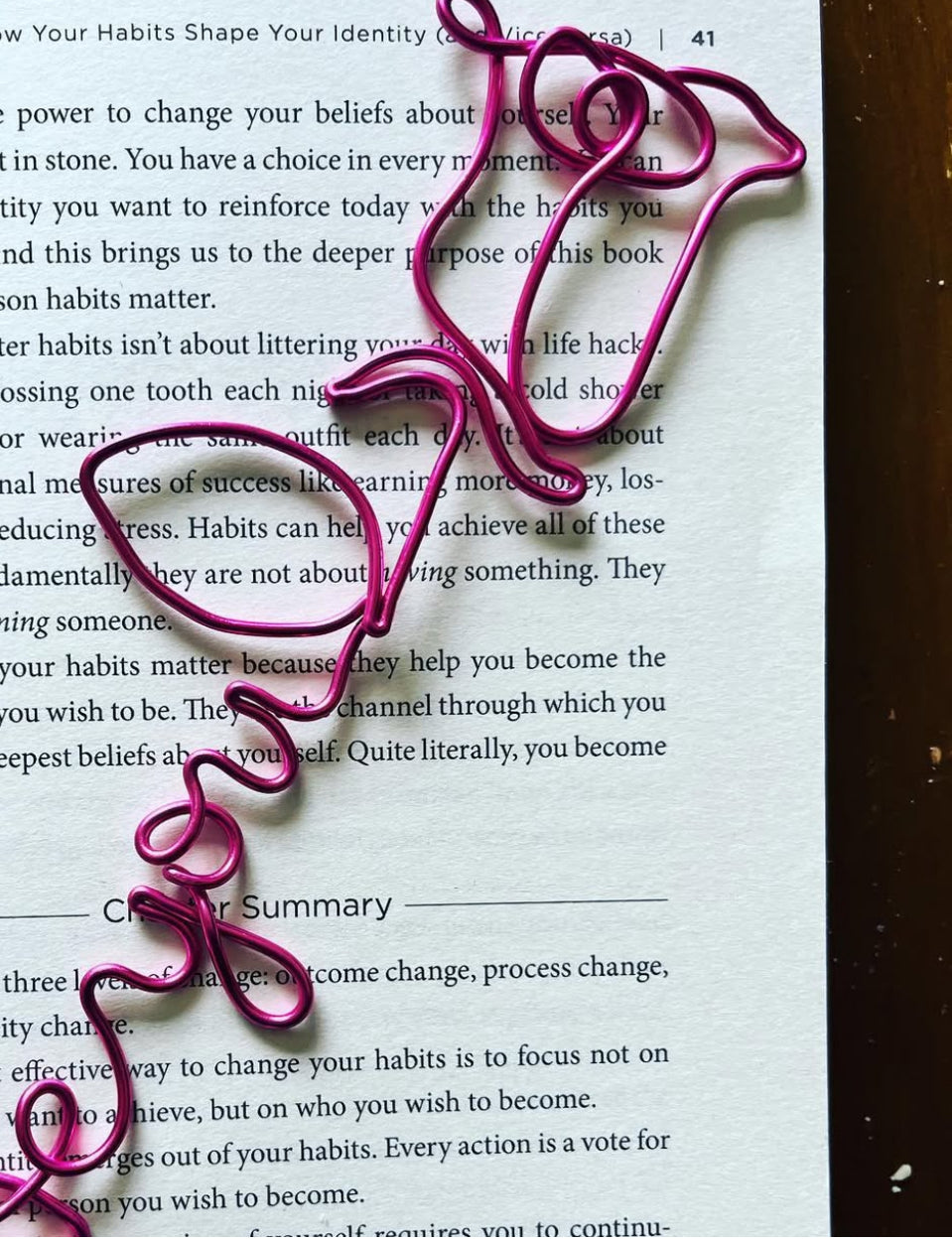 Personalised Wire Bookmark – Custom Name & Floral Design
