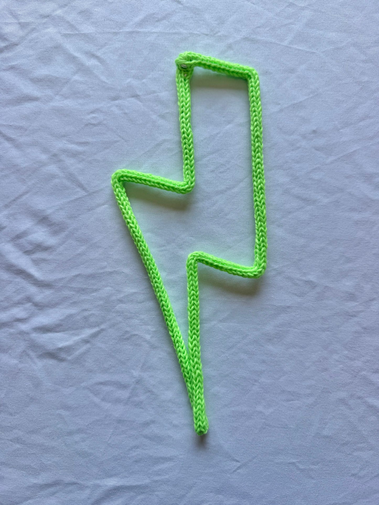 READY TO SHIP Knitted Wire Lightning Bolt – Handmade Wall Decor