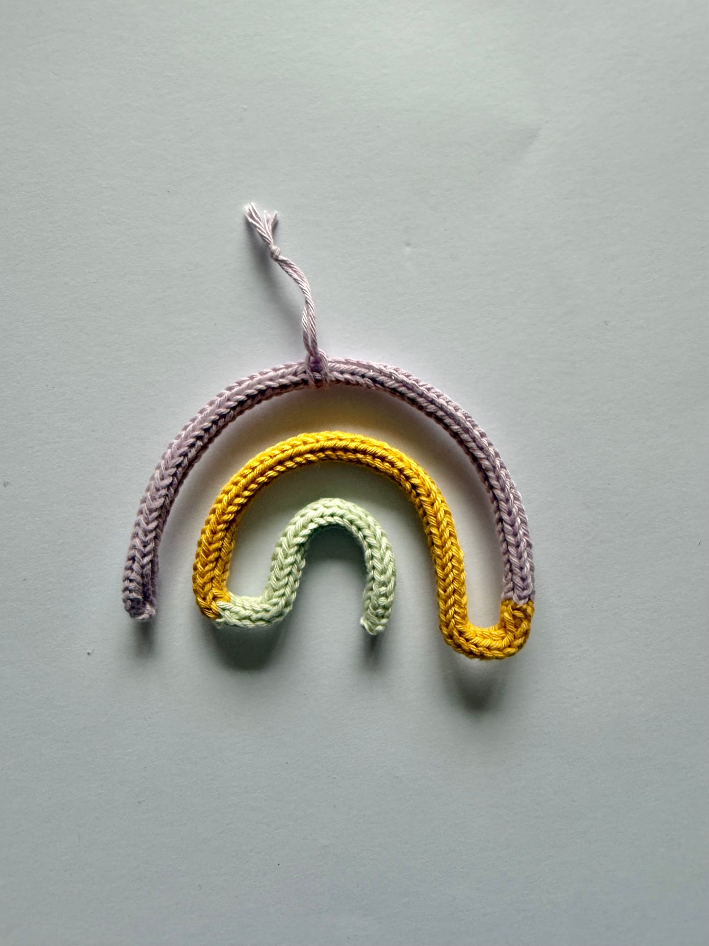 READY TO SHIP Handmade Rainbow Custom Knitted Wire Wall Art - Custom Nursery Decor