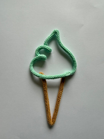 READY TO SHIP Handmade Ice Cream Custom Knitted Wire Art - Summer Theme Kid’s & Nursery Decor