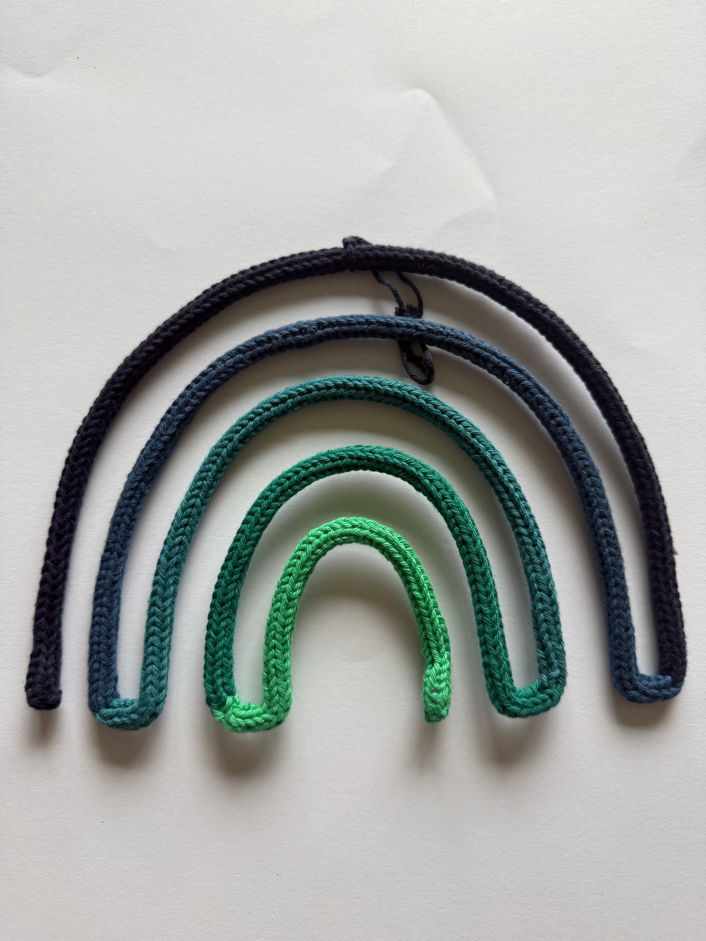 READY TO SHIP Handmade Rainbow Custom Knitted Wire Wall Art - Custom Nursery Decor