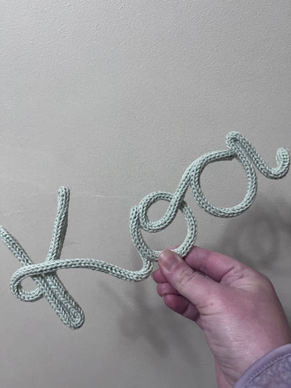 Personalised Knitted Wire Name Sign – Custom Wire Words for Nursery or Home Decor