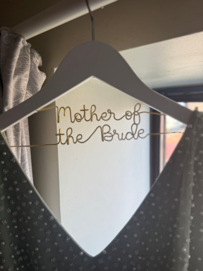 Personalised Wedding Wire Hanger – Custom Name or Title | Bride, Bridesmaid, Mother of the Bride