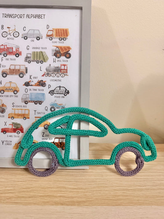 Knitted Wire Car Wall Decor | Custom Colour Vehicle Nursery Art