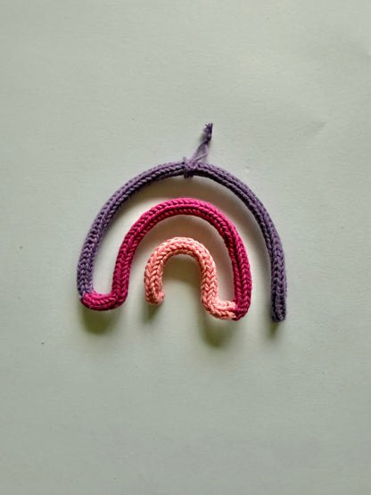 READY TO SHIP Handmade Rainbow Custom Knitted Wire Wall Art - Custom Nursery Decor