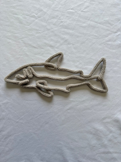 READY TO SHIP Knitted Wire Shark | Ocean Nursery Wall Decor | Handmade Sea Animal Art