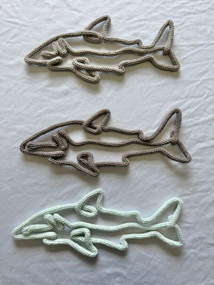 READY TO SHIP Knitted Wire Shark | Ocean Nursery Wall Decor | Handmade Sea Animal Art