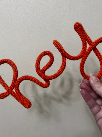 Personalised Knitted Wire Name Sign – Custom Wire Words for Nursery or Home Decor