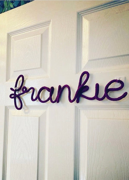 Personalised Knitted Wire Name Sign – Custom Wire Words for Nursery or Home Decor