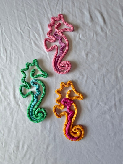 READY TO SHIP Knitted Wire seahorse | Beach Kids Room Decor | Under the Sea Wall Art