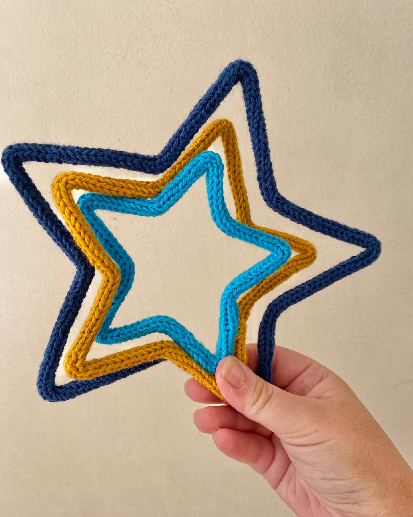 Handmade Personalised Knitted Wire Star Wall Art - kid & Nursery Decor