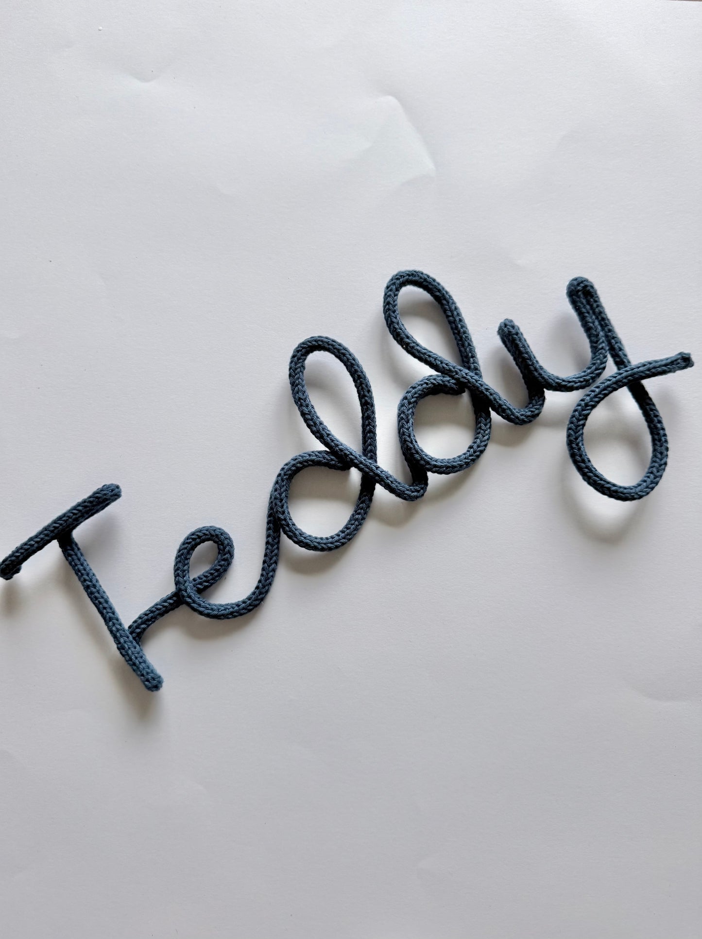 Ready to Ship TEDDY Knitted Wire Name Kids Room/ Nursery Wall Decor