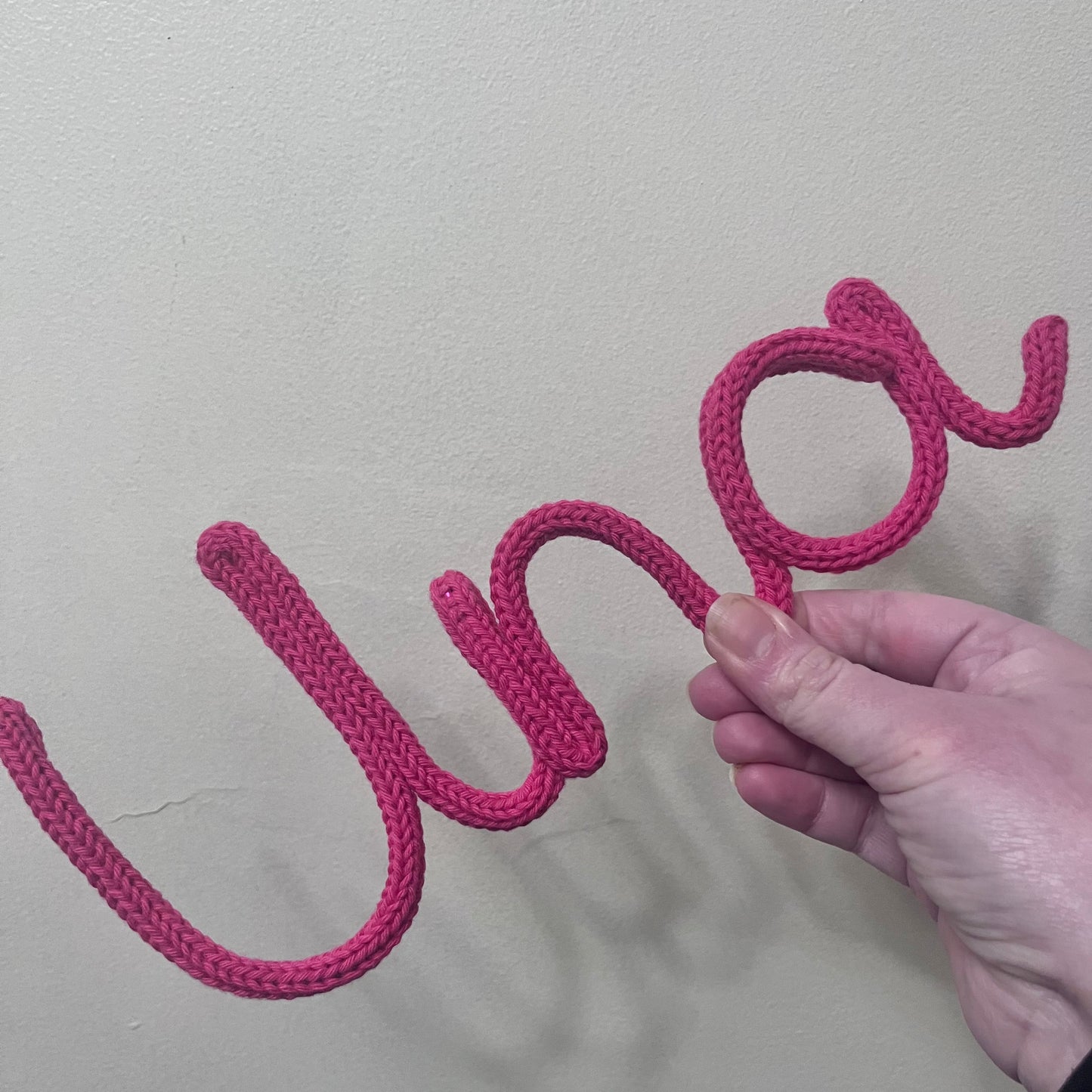 Personalised Knitted Wire Name Sign – Custom Wire Words for Nursery or Home Decor