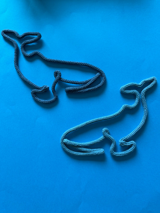 Knitted Wire Blue Whale | Nautical Nursery Decor | Handmade Ocean Wall Art