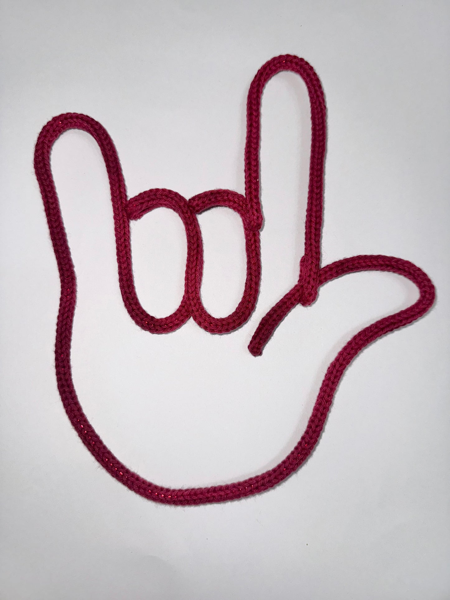 Handmade I Love You (BSL) Knitted Wire Wall Art 