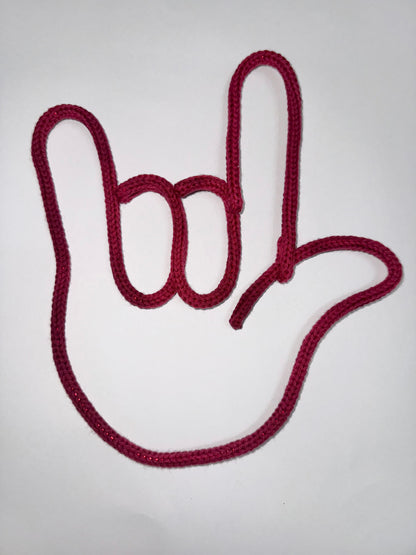 Handmade I Love You (BSL) Knitted Wire Wall Art 