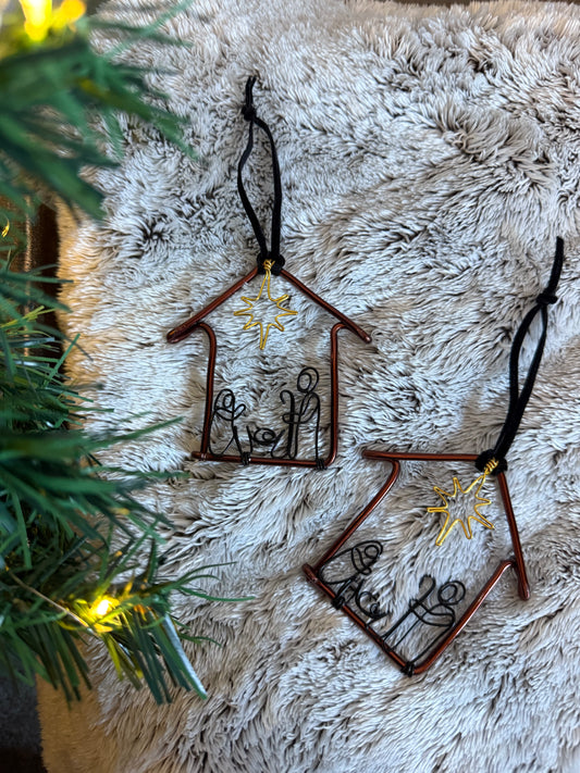 Mini hanging Nativity  - Handmade Christmas Hanging Decoration