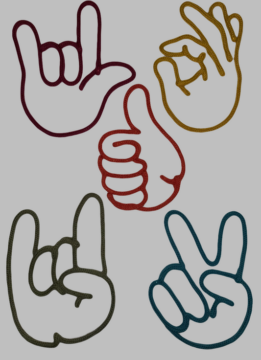 Kids Room Wall Art; Rock On, Peace Out, I Love You, OK, Thumbs Up