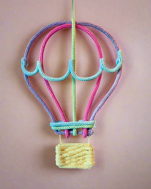Handmade Hot Air Balloon made with wire and cotton yarn nursery decor