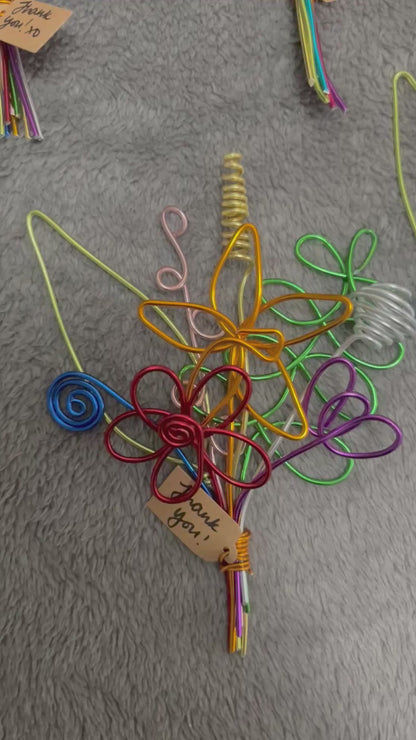 Personalised Mini Wire Flower Bouquet | Teacher Gift, Thank You Gift & Keepsake